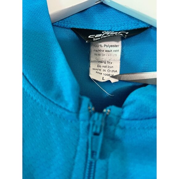 Canari Womens Blue 1/4 Zip Cycling Jersey Large Short Sleeve Back Pockets Biker - Picture 4 of 10
